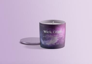 I will do custom candle label design for your brand