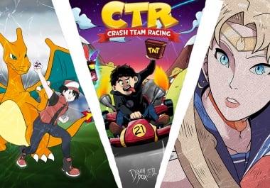 I will draw you with comic or anime style