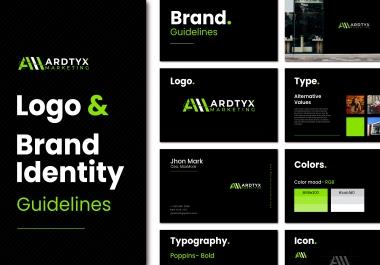 modern minimalist logo brand identity and logo guideline for existing or startup company
