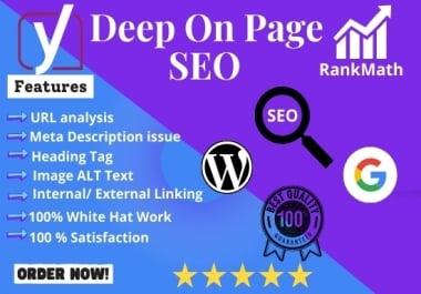 I will do deep on page SEO with yoast seo and rank math plugin