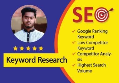 55 low-competitive SEO keywords research for any niche or website and competitor analysis.