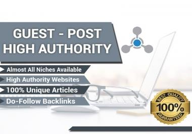 Provide 20 Dofollow Guest post High DA websites all Niche to Rank Higher