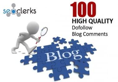 I will provide 100 niche relevant Blog Comments and High Authority Backlinks