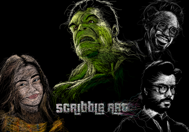I will create cool scribble portrait art vector from portrait photo