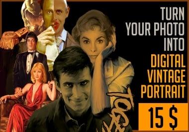 Turn Your Photo Into Vintage Digital Portrait