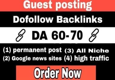 Publish guest post on high Da 70 dofollow permanent post