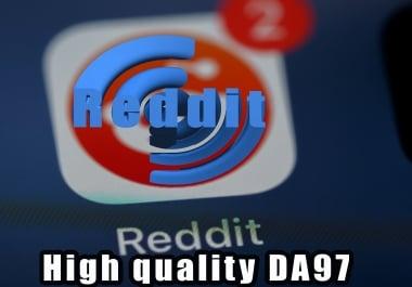 High quality DA97 60 High Quality Backlinks From Reddit
