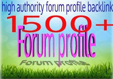 I will provide 1500+ high authority forum profile backlink with google rangking