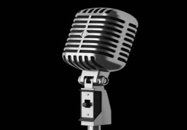 Record any voice over,  today I am a professional voice over actor and I would love to record whateve