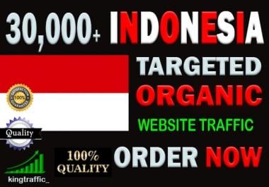30,000 High Quality Indonesian web visitors real targeted Genuine web traffic from Indonesia