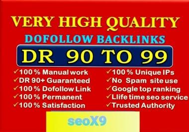 Do 50+ DR 90 To 99 High Quality Authority Dofollow Backlinks Off Page SEO For Google Top Ranking