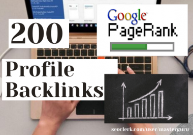 I will provide you 200 profile backlinks for your site rank on google