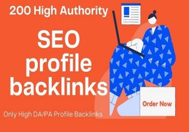 200 high authority SEO profile backlinks