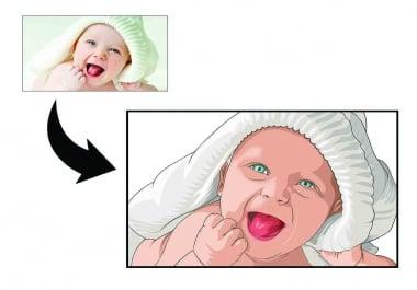 I will create realistic cartoon vector portrait from your photos
