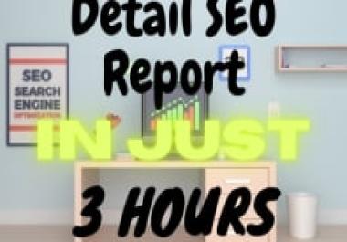 I will Provide Detail SEO Report and also 5 Researched Keyword free