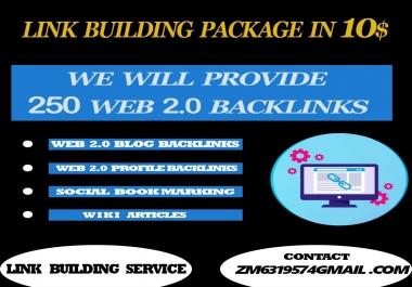 manually 250+ web 2.0 mix backlinks