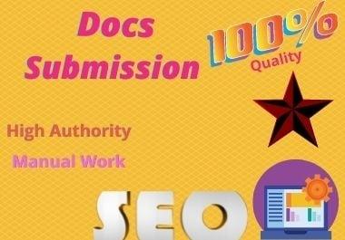 I will do 100 PDF and doc submission backlinks on sharing sites