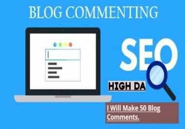 50 MANUAL Blog Comments Backlinks On High DA.