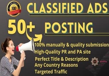 I Will Provide Manually 50+ Classified Ads Posting SEO Backlinks,  Link Building