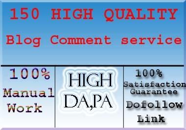 I Will Build 150+ High Quality Dofollow Blog Comments Backlinks