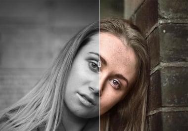 I am converting black and white photos into color