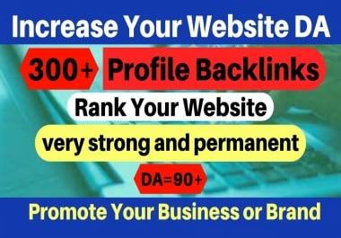 I will provide 300 HQ Safe High social profile creation backlinks Rank on Google