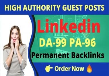 I Will Publish Guest Post for your brand On Linkedin. com,  DA99 -TF97,  1500+ Connection account