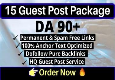 write Guest post on 15 High DA Websites with Unique Content DA 50-90+ with permanent backlinks