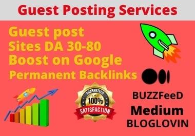 I will Provide You 15 SUPERSTRONG High authority guest posting Services
