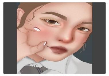 draw cartoon potrait headshot avatar from your photo