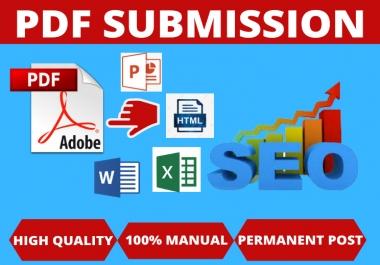 40 PDF Submission High authority low spam score website backlinks permanent link building