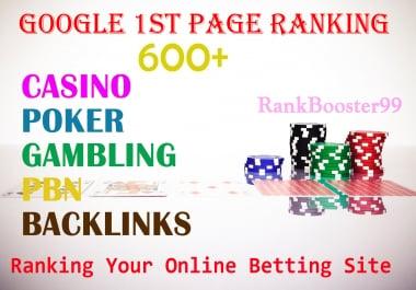 600+ Unique CASINO,  GAMBLING,  POKER,  JUDI BOLA PBN Backlinks