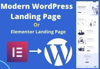 I will create a modern WordPress landing page or elementor landing page