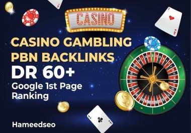 Build Casino Posts Gambling Poker 20 Pbn DR 60 plus Dofollow High Quality Backlinks
