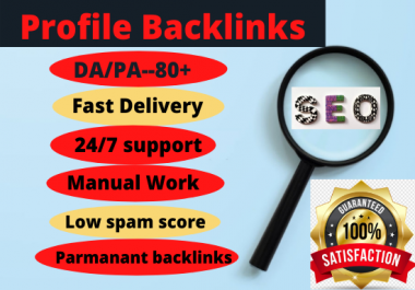Manually Created 30 Profile Backlinks From High Authority Websites