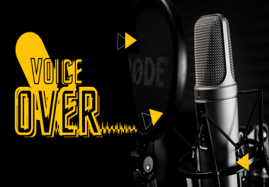 For your projects,  I will record professional male and female voiceovers