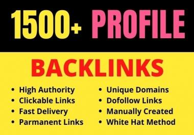I will do 1500+ high authority profile backlinks