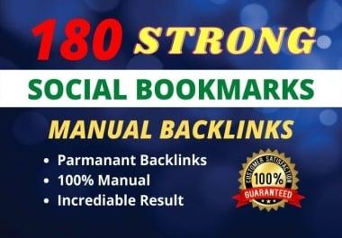 I will create 180 social bookmark backlinks manually