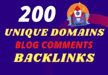 I will do 200 unique domains manual blog comments backlinks