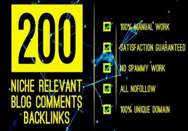 I will do 200 niche relevant Blog comment nofollow backlinks