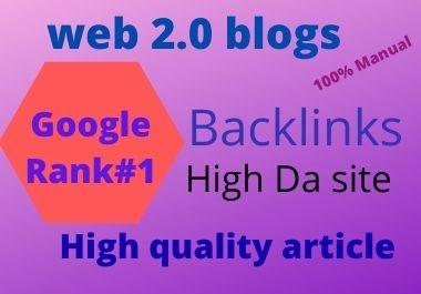i will do best 20 manual web 2.0 seo backlink