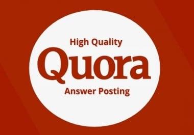 Promote your website traffic with 5 High Quality Quora Answers with a contextual link