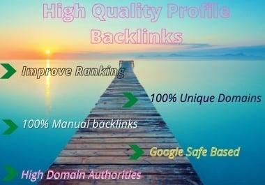 I will create 120 high authority profile creation and effective backlink or manual backlink