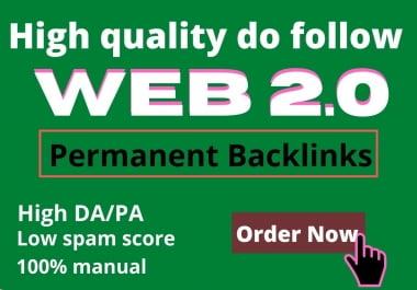 I will build 50 high DA dofollow web 2 0 backlinks