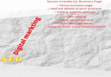 I will create page or setup and optimize your Facebook Business Page with impressive design