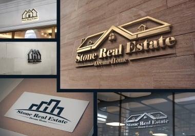 I am expert in modern luxury real estate property construction logo design