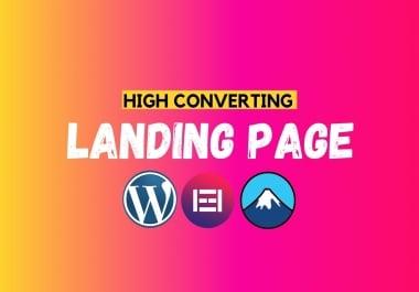 I will build elementor pro landing page in 1 hours