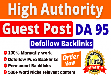 I Will Do High Authority SEO DoFollow Guest Posts Backlinks on DA 95 Boost Your Website Rankings