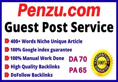 Write and Publish Guest Posting on Penzu DA 70 High Quality Backlinks