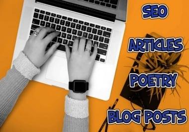 I will write 500 words,  1000 words,  or custom articles